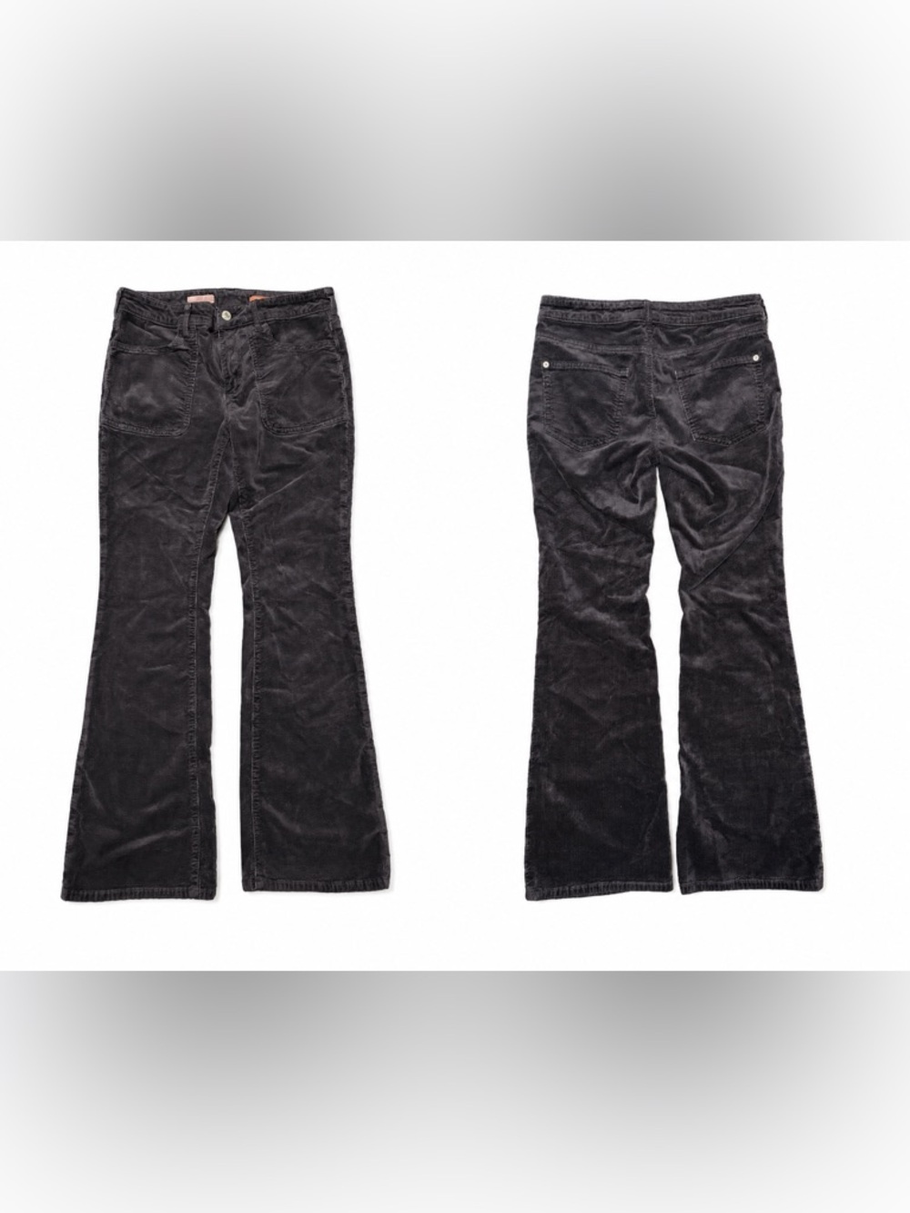 Urban Outfitters Gray Corduroy Flare Pants Size 28 Y2K Stretch Retro - Picture 2 of 6